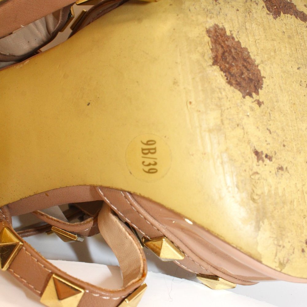 Sole Society Sz 9M Fashion Leather Studs High Heel Ankle Strap Gladiator Sandals - Picture 12 of 12